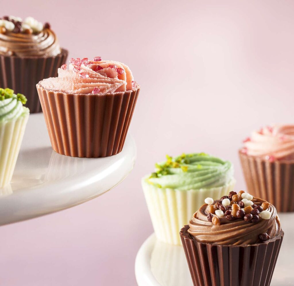 photographe culinaire : chocolat en forme de cupcake