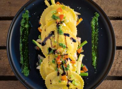 photographe culinaire pour le restaurant inspiration locale : ravioli