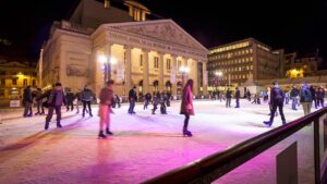 Photographe stop-motion Bruxelles : patinoire place de la monnaie